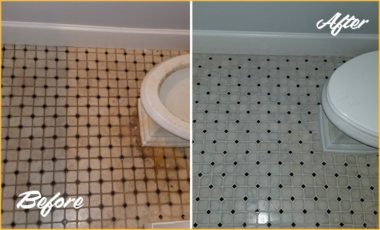 Sir Grout Cleans this Gilbert Bathroom Tile and Grout Cleaned to Remove Stains Before and After Picture of a Gilbert Bathroom Tile and Grout Cleaned to Remove Stains