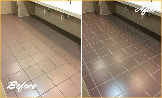 Sir Grout Seals this Apache Junction Restroom to Help Protect Against Scratches Before and After Picture of a Apache Junction Restroom Sealed to Help Protect Against Scratches